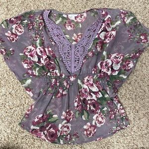 Sheer Flower Blouse